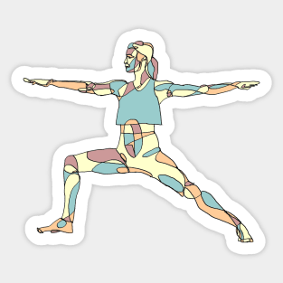 Yoga Warrior Woman Power Sticker